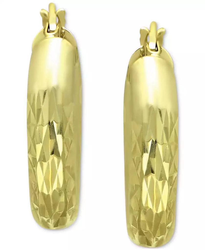 商品Giani Bernini|Small Textured Hoop Earrings in 18k Gold-Plated Sterling Silver, 1" Created for Macy's,价格¥184,第3张图片详细描述