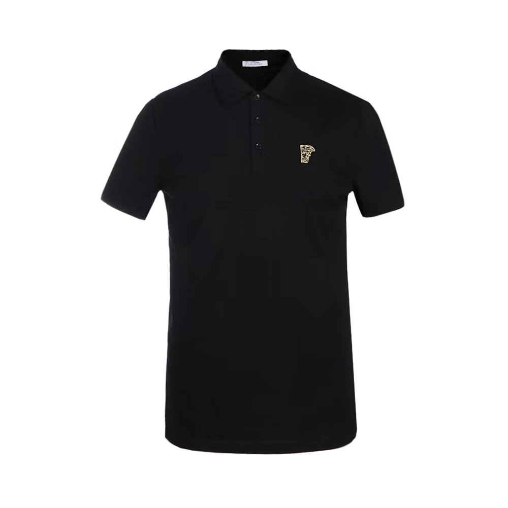 商品Versace|VERSACE COLLECTION 男士黑色棉质POLO衫 V800708-VJ00180-V9001,价格¥532,第1张图片