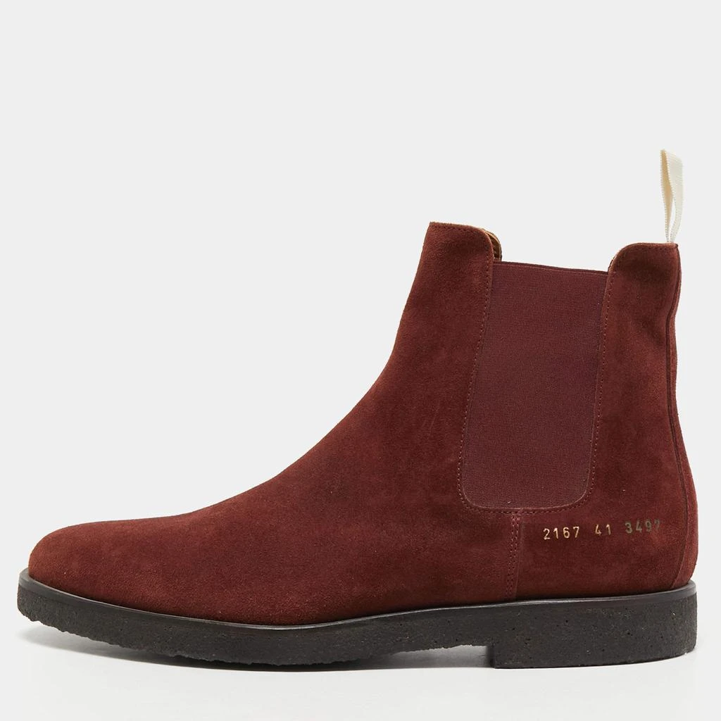 商品Common Projects|Common Projects Brown Suede Chelsea Boots Size 41,价格¥1021,第1张图片