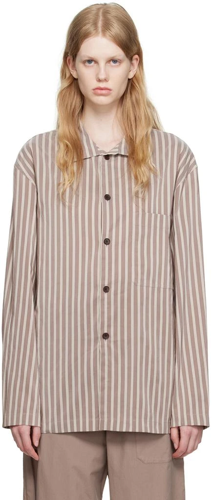 商品Lemaire|Brown Stand Collar Shirt,价格¥999,第1张图片