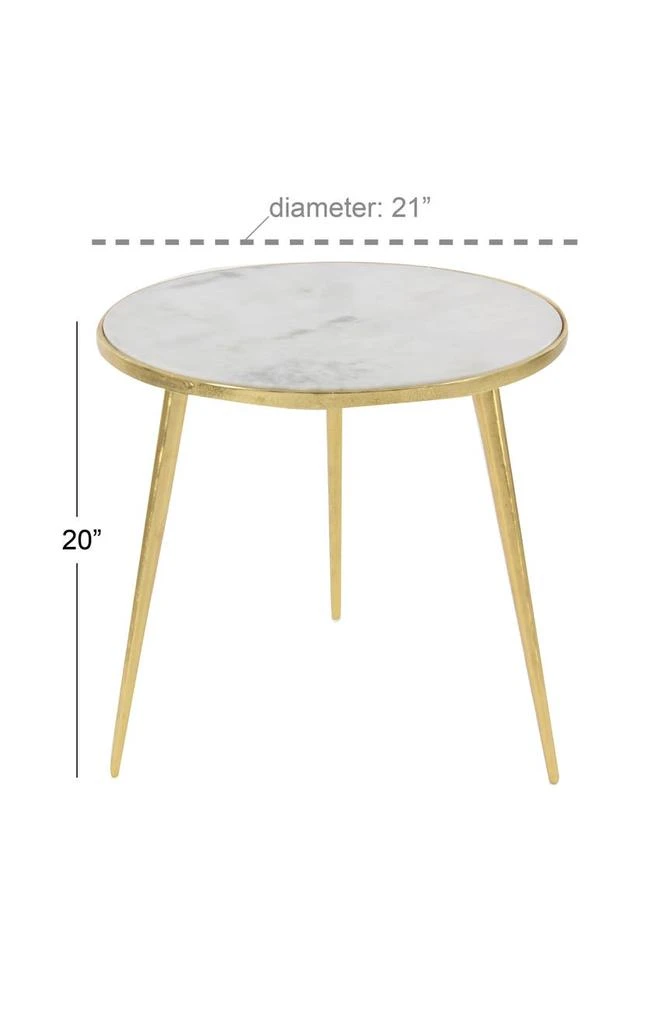 商品GINGER BIRCH STUDIO|Goldtone Marble Accent Table,价格¥1267,第4张图片详细描述