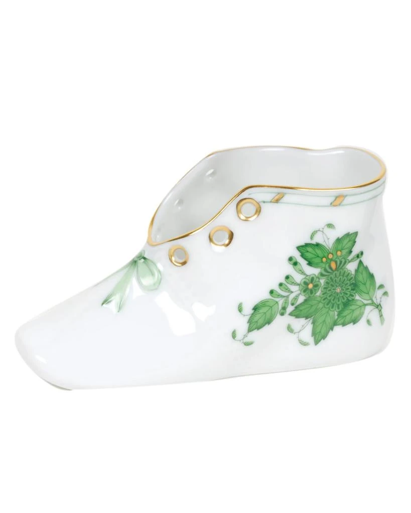商品Herend|Chinese Bouquet Green Porcelain Baby Shoe Keepsake,价格¥739,第1张图片