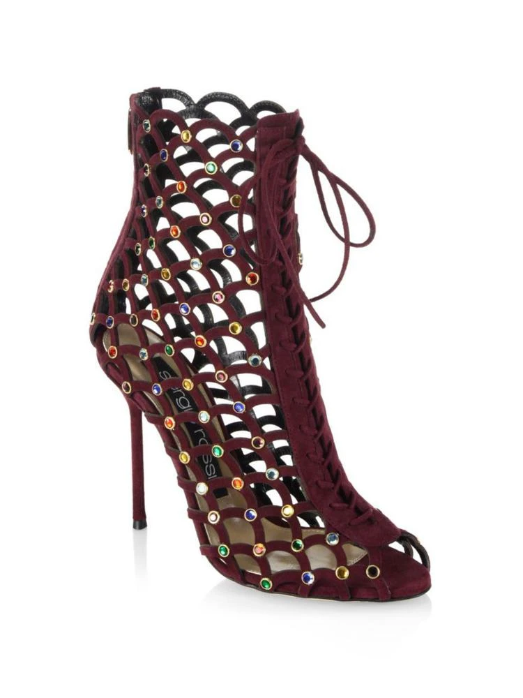 商品Sergio Rossi|Mermaid Lace Up Jewel Booties,价格¥11211,第1张图片