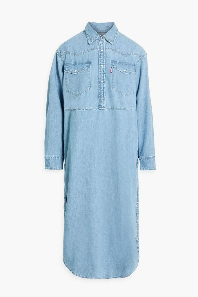 商品Ganni|Cotton and hemp-blend denim shirt dress,价格¥1260,第1张图片