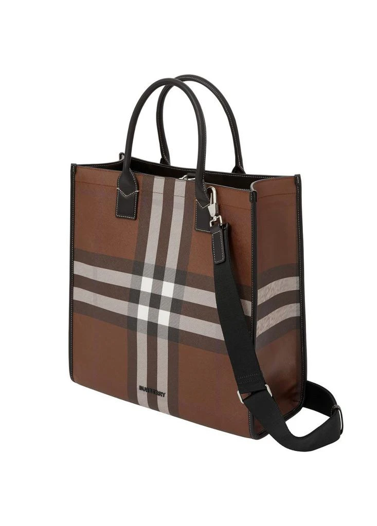 商品Burberry|Check and leather tote,价格¥13192,第3张图片详细描述