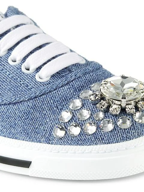 Jeweled-Toe Denim Low-Top Sneakers 商品