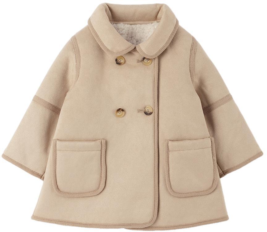 商品Chloé|Baby Beige Faux-Suede Coat,价格¥2850,第1张图片