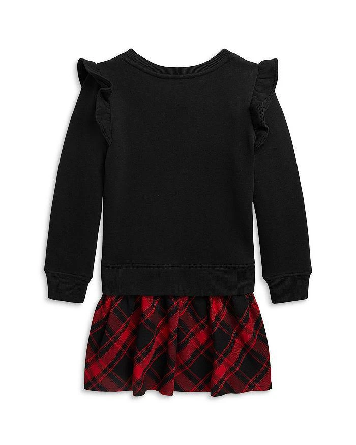 商品Ralph Lauren|Girls' Plaid & Fleece Sweatshirt Dress - Little Kid,价格¥295,第2张图片详细描述