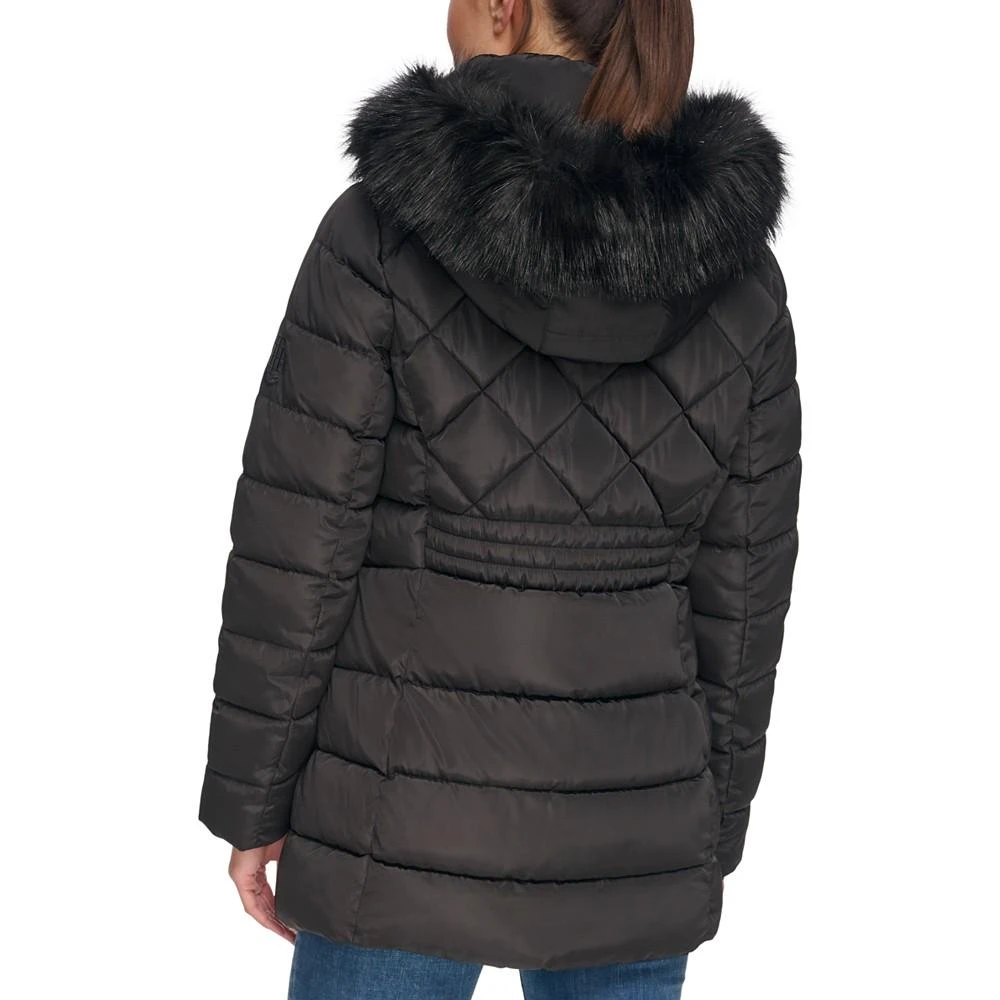 商品Tommy Hilfiger|Women's Bibbed Faux-Fur-Trim Hooded Puffer Coat, Created for Macy's,价格¥649,第2张图片详细描述