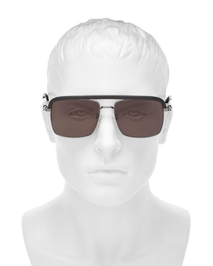 商品Alexander McQueen|Men's Brow Bar Aviator Sunglasses, 59mm,价格¥2079,第4张图片详细描述