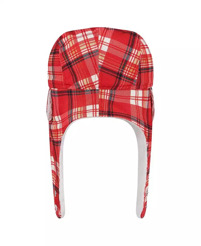 商品New Era|Men's Scarlet San Francisco 49ers Sideline Plaid Sherpa Trapper Hat,价格¥268,第2张图片详细描述
