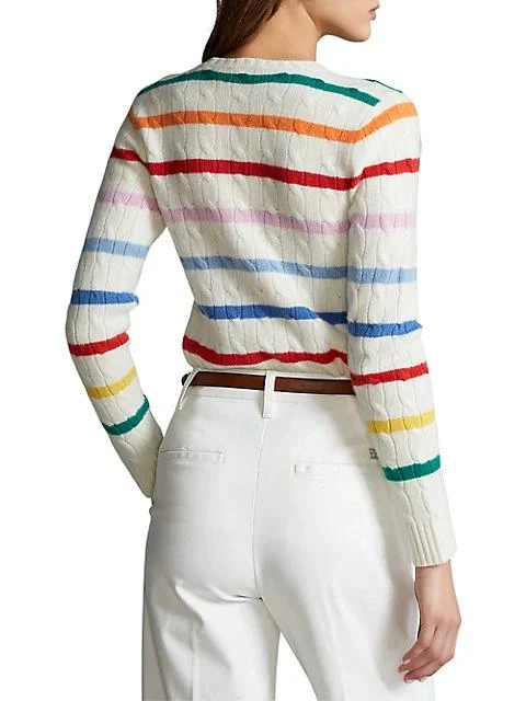 商品Ralph Lauren|Striped Cashmere Cable-Knit Sweater,价格¥1284,第4张图片详细描述