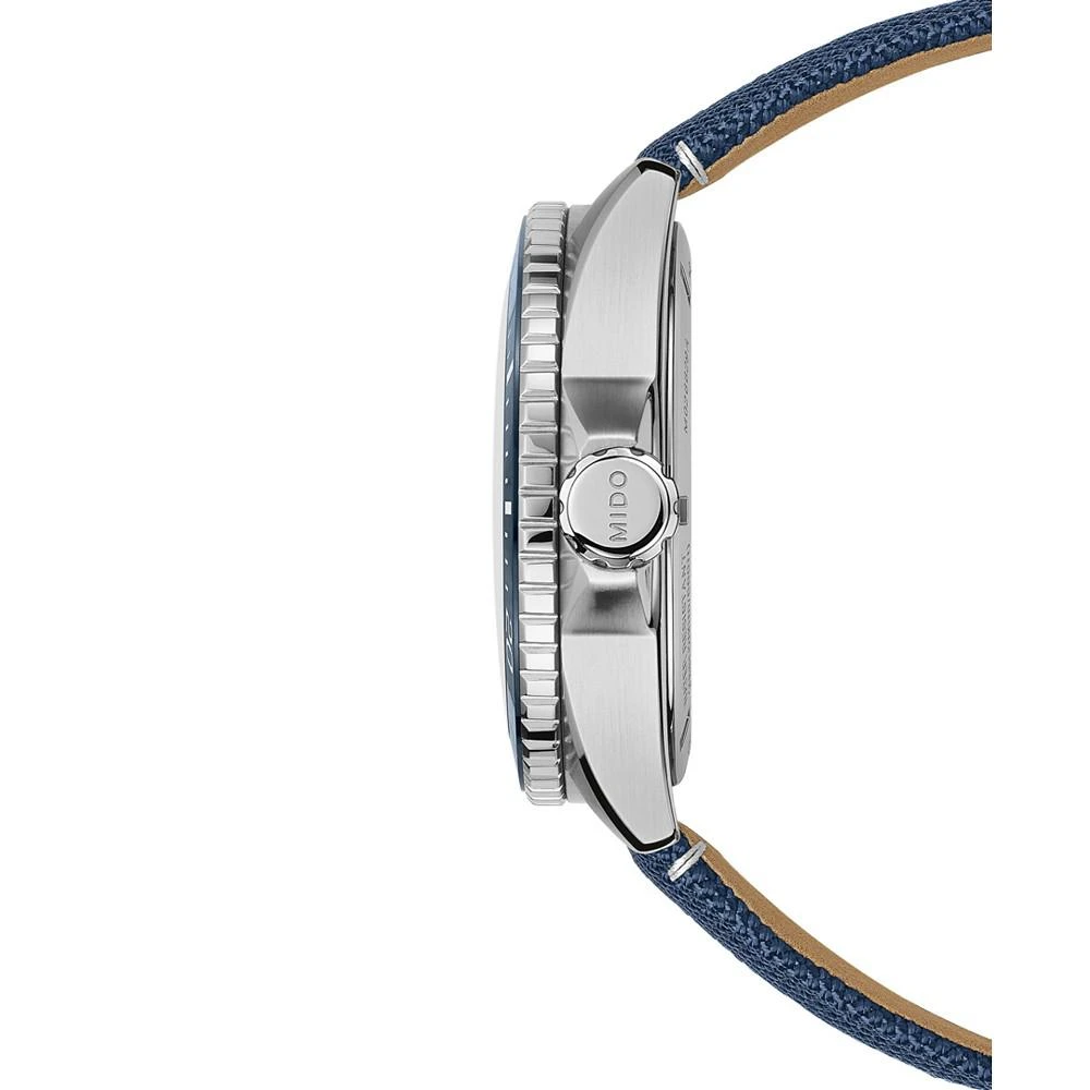 商品MIDO|Men's Swiss Automatic Ocean Star GMT Blue Fabric Strap Watch 44mm,价格¥9370,第3张图片详细描述