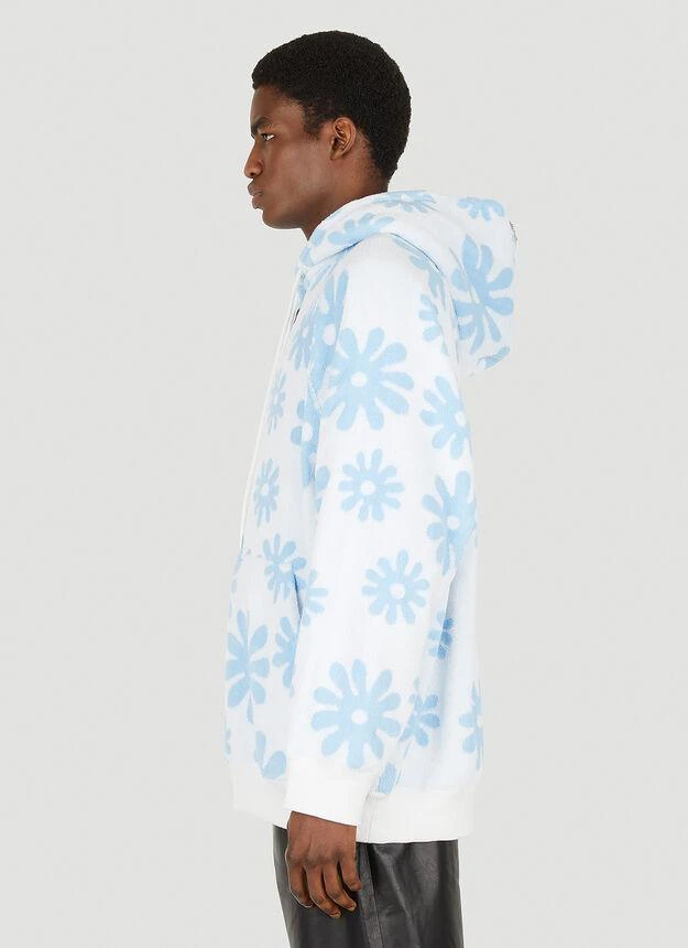 商品Prada|Floral Fleece Hooded Sweatshirt in Light Blue,价格¥8394,第3张图片详细描述