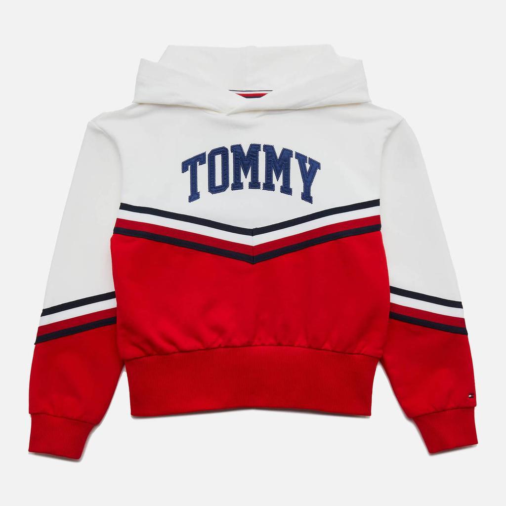 商品Tommy Hilfiger|Tommy Hilfiger Girls' Varsity Chevron Hoodie - White/Deep Crimson,价格¥246,第1张图片