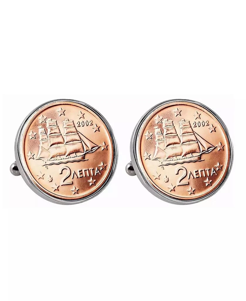 商品American Coin Treasures|Greek 2-Euro Coin Cufflinks,价格¥157,第1张图片