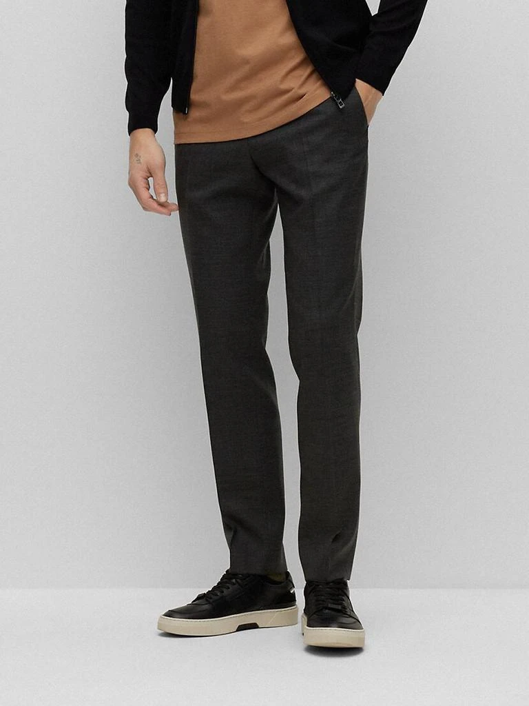 商品Hugo Boss|Wool-blend trousers with micro pattern,价格¥843,第2张图片详细描述