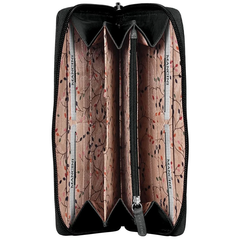 商品Mancini Leather Goods|Casablanca Collection RFID Secure Zippered Clutch Wallet,价格¥624,第2张图片详细描述