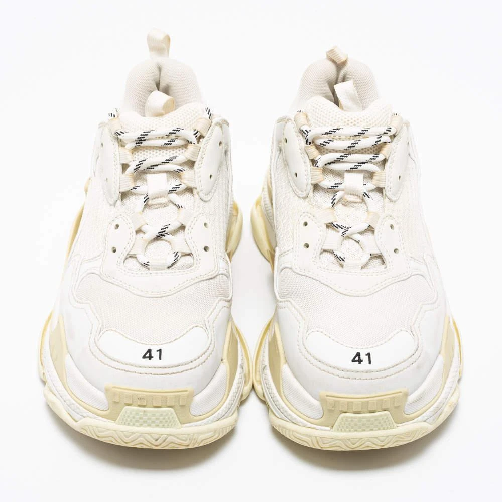 商品[二手商品] Balenciaga|Balenciaga White Nubuck Leather and Mesh Triple S Low-Top Sneakers Size 41,价格¥5583,第3张图片详细描述