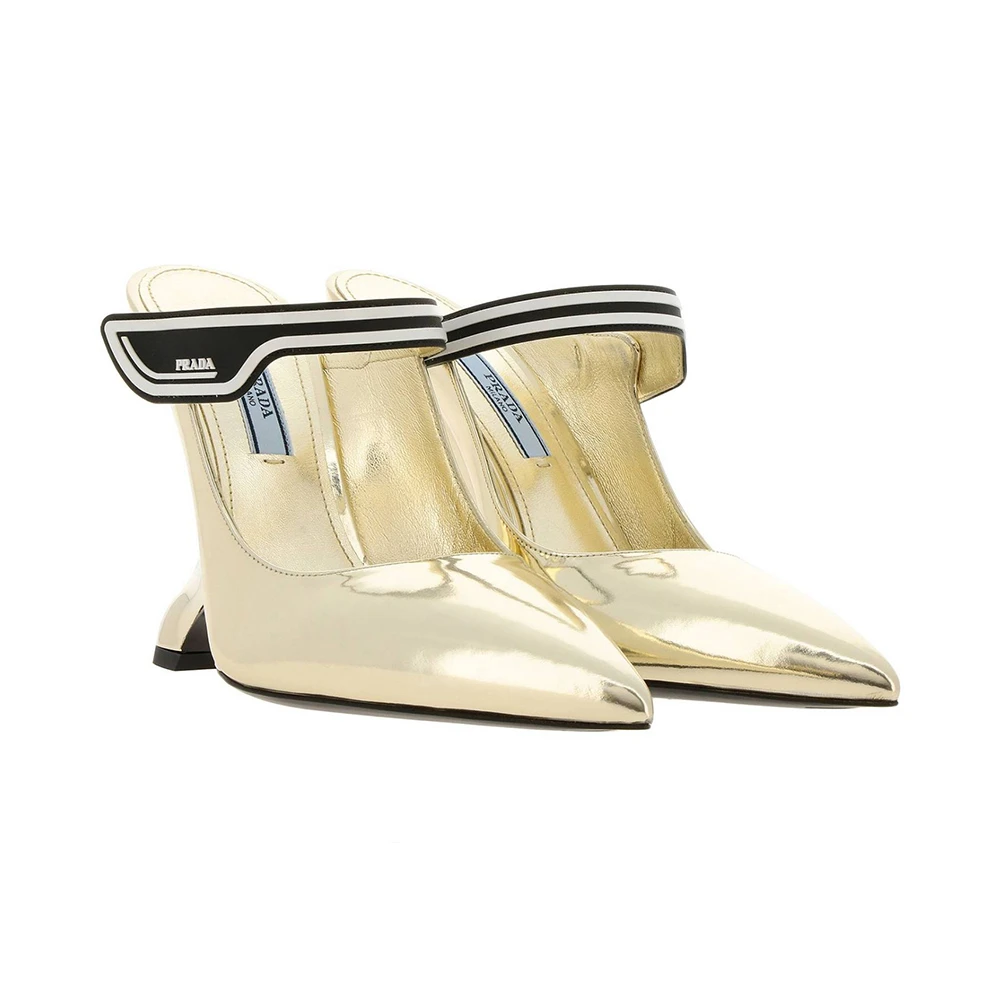 PRADA 女士金色皮革高跟鞋 1I464L-3AU1-F0846 商品