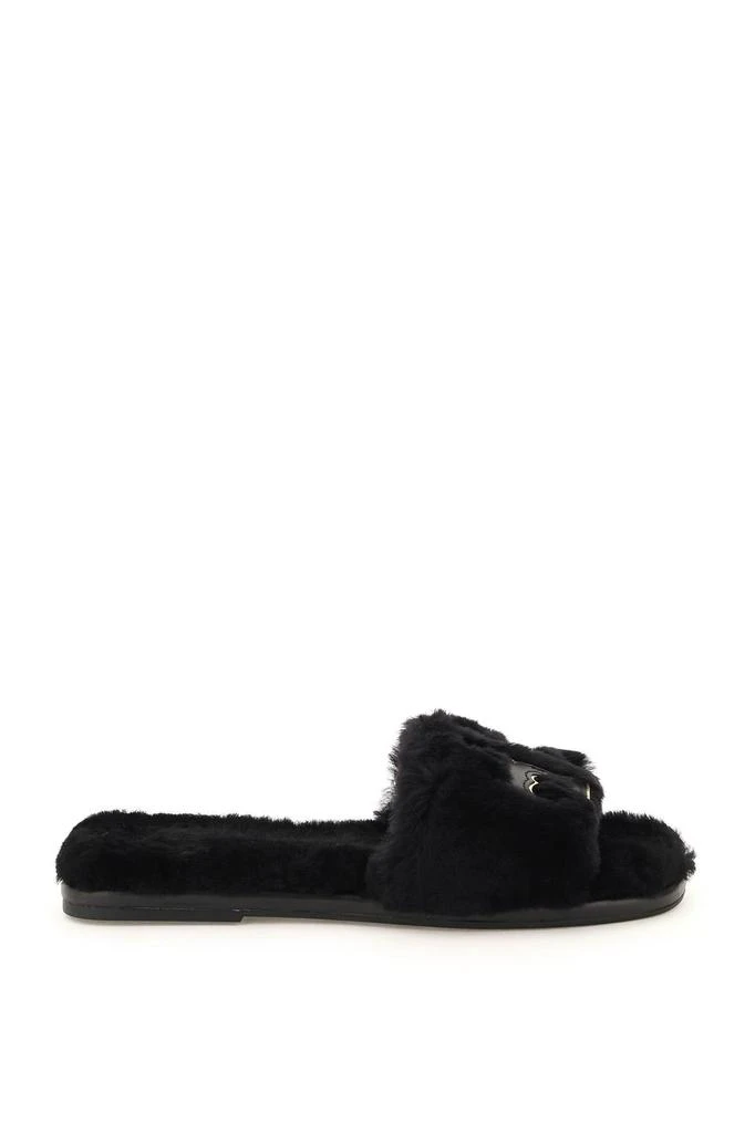 商品Tory Burch|Tory burch double t fur mules,价格¥1200,第1张图片