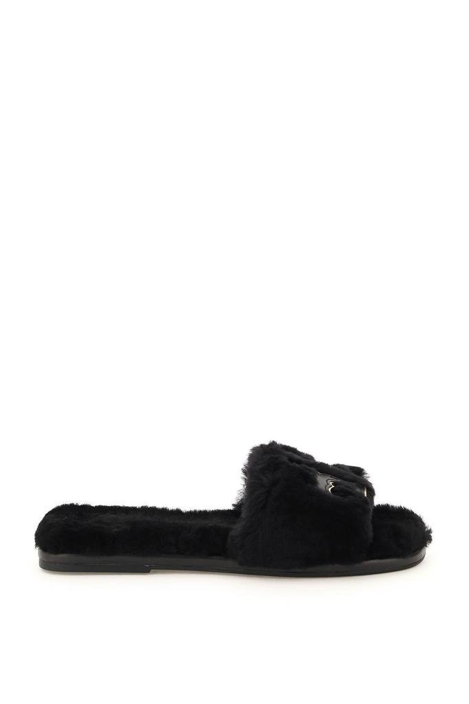 商品Tory Burch|Tory burch double t fur mules,价格¥1375,第3张图片详细描述