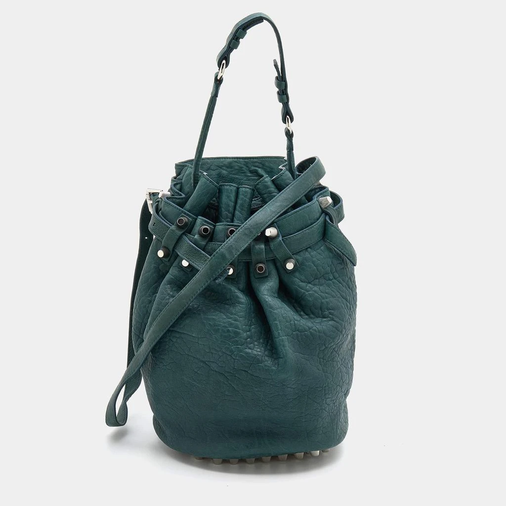 商品[二手商品] Alexander Wang|Alexander Wang Green Textured Leather Diego Bucket Bag,价格¥1517,第1张图片