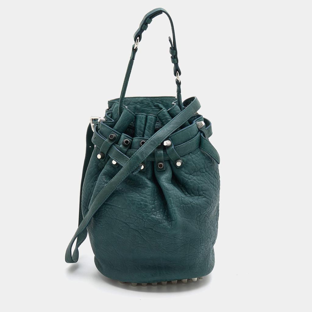 商品[二手商品] Alexander Wang|Alexander Wang Green Textured Leather Diego Bucket Bag,价格¥3289,第1张图片