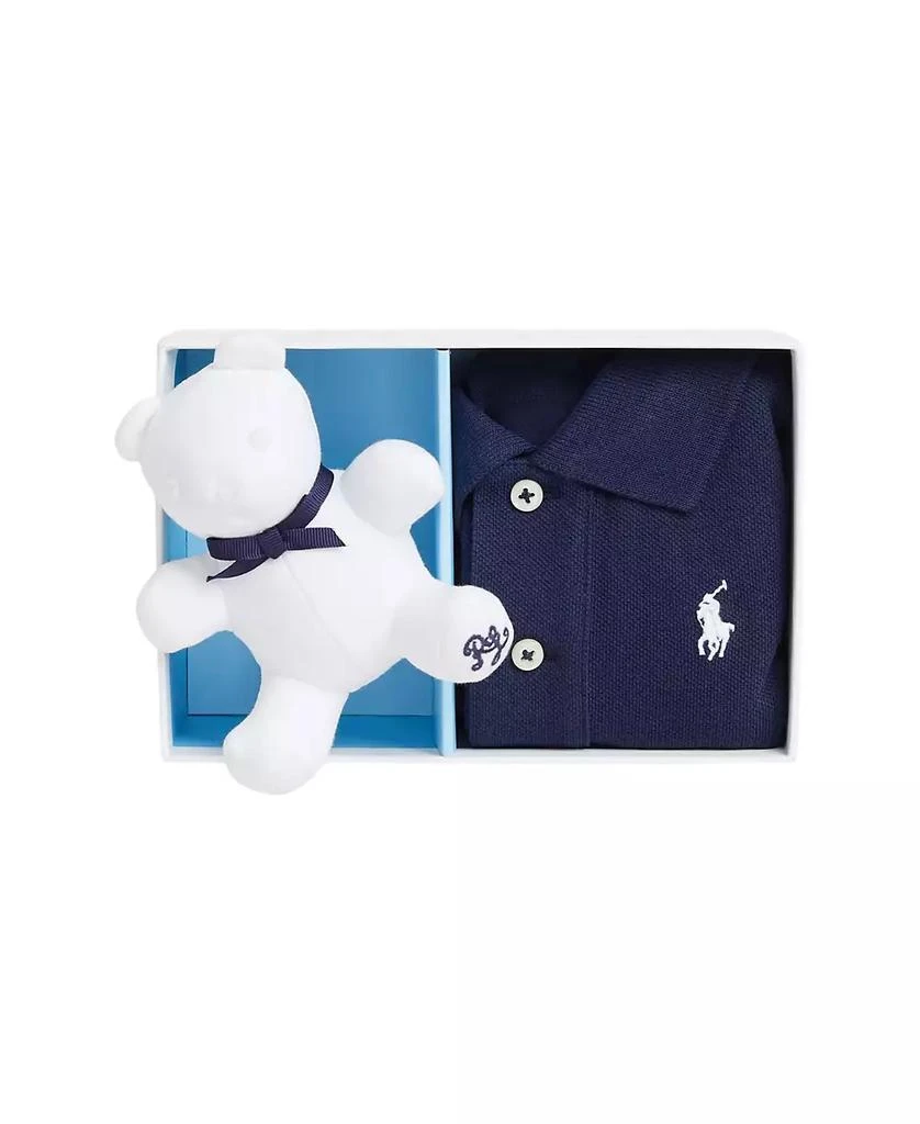 商品Ralph Lauren|Baby Boys or Girls Cotton Mesh Polo Shirt and Bear Gift Box Set,价格¥277,第1张图片