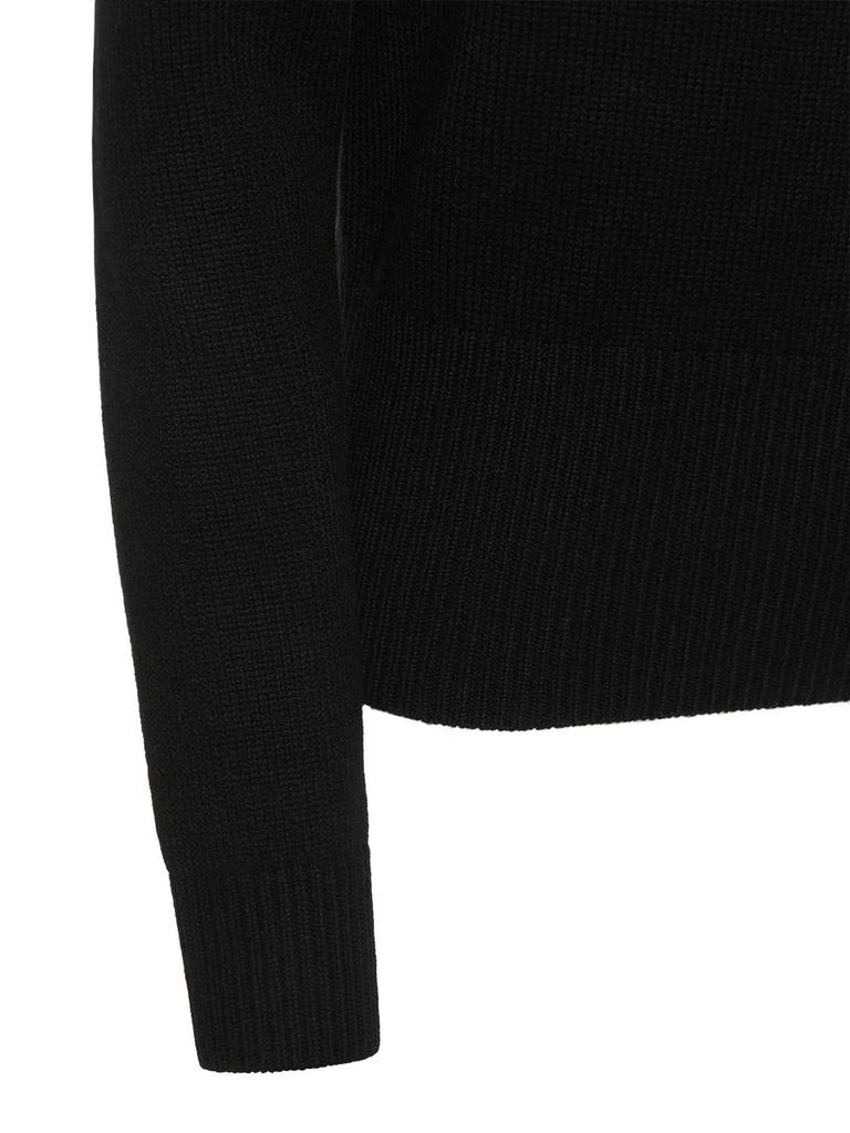 Asymmetric Neckline Cashmere Sweater商品第2张图片规格展示