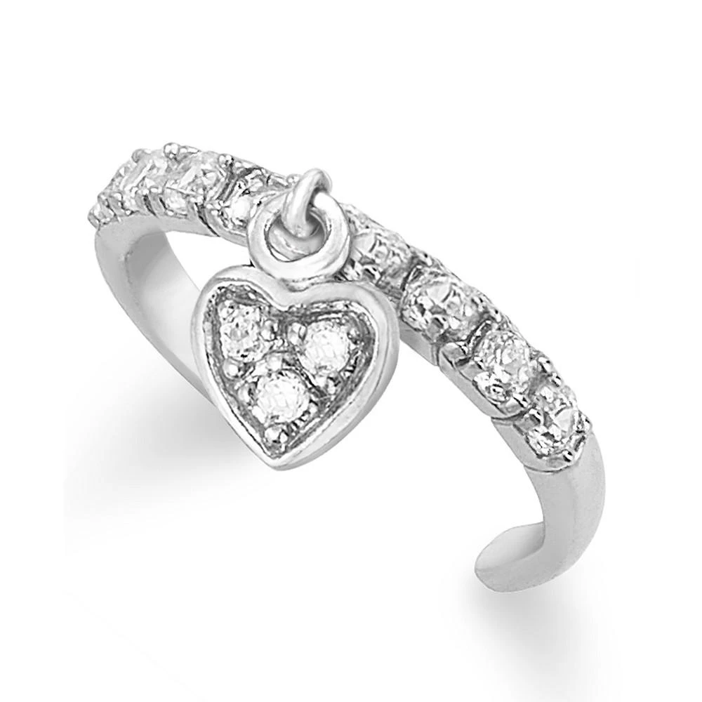 商品Giani Bernini|B. Brilliant Sterling Silver Toe Ring, Cubic Zirconia Dangle Heart Toe Ring (1/3 ct. t.w.),价格¥300,第1张图片