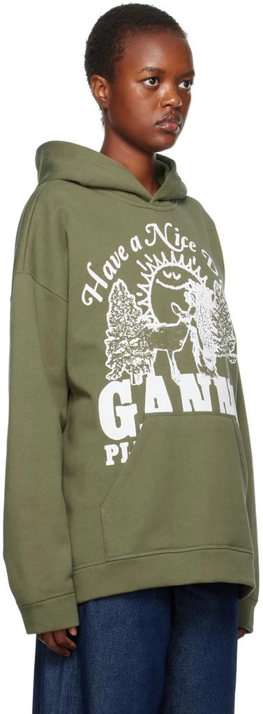 商品Ganni|Green Printed Hoodie,价格¥1166,第2张图片详细描述