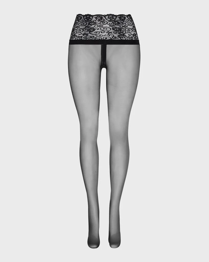 商品Commando|Sexy Sheer Lace-Waist Tights,价格¥309,第1张图片