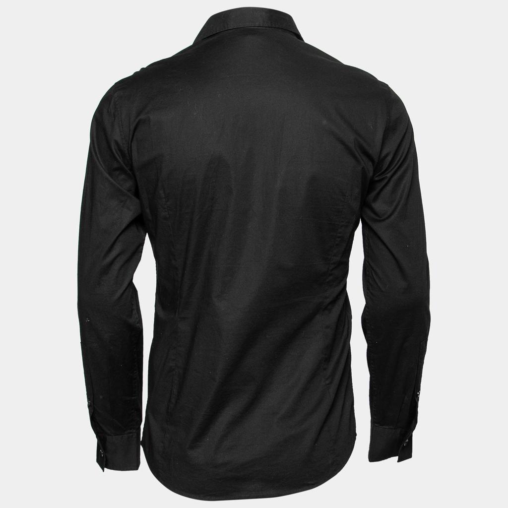 Just Cavalli Black Cotton Button Front Long-Sleeve Shirt S商品第2张图片规格展示