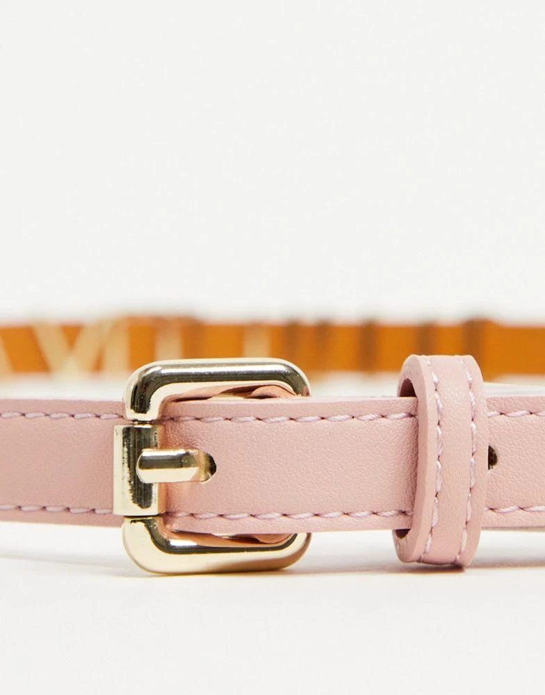 商品Mario Valentino|Valentino Bags Emma Winter skinny logo belt in pale pink,价格¥316,第3张图片详细描述