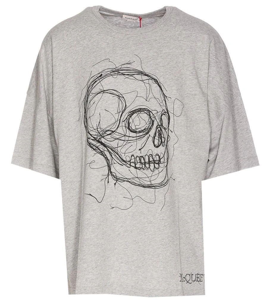 商品Alexander McQueen|Alexander McQueen Skull Printed Crewneck T-Shirt,价格¥1254,第1张图片