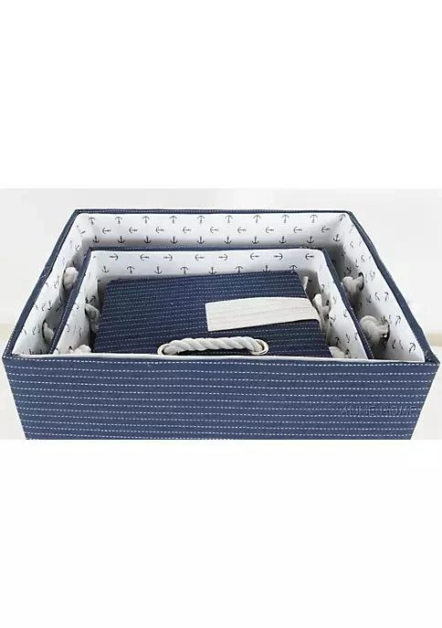 商品belk|Modern Handicrafts Home Decorative Blue Fabric Basket With Bow Decoration Set Of 5,价格¥1247,第2张图片详细描述