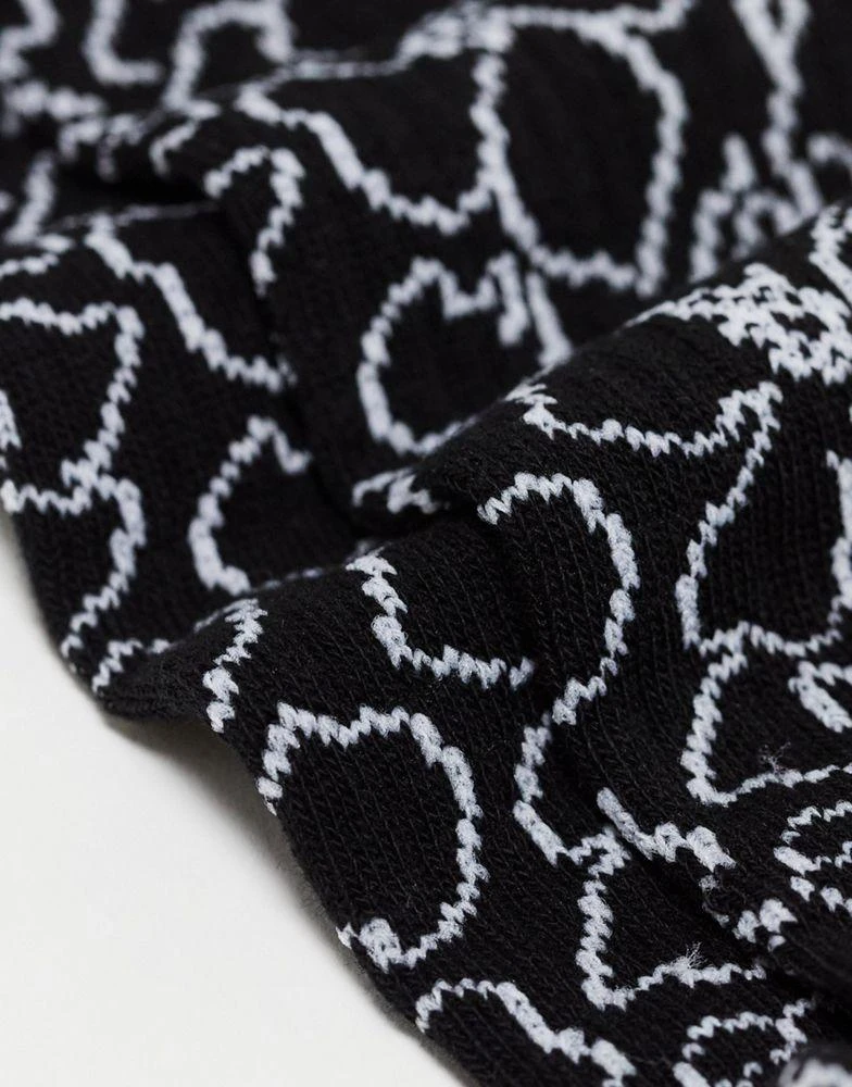 商品ASOS|ASOS DESIGN mono floral jacquard socks in black,价格¥48,第4张图片详细描述