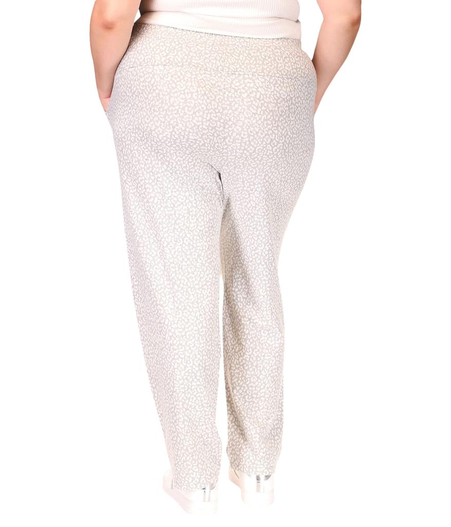 Plus Size Cheetah Terry Jacquard Joggers商品第3张图片规格展示