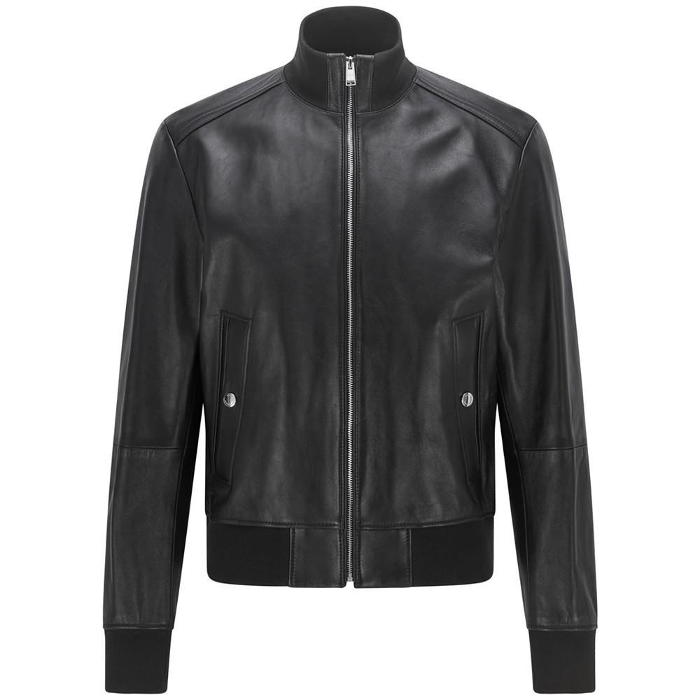 商品Hugo Boss|BOSS Men's Bomber-Style Leather Jacket,价格¥3220,第5张图片详细描述