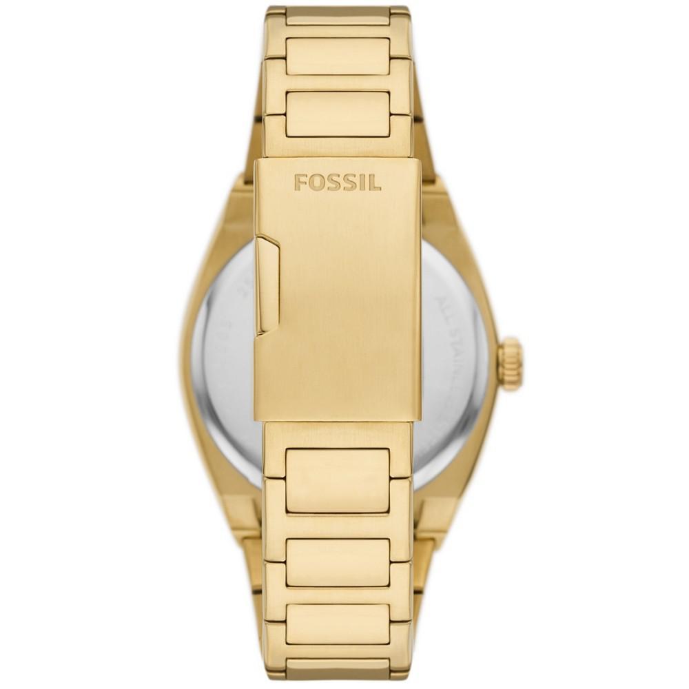 商品Fossil|Men's Everett Three-Hand Date Gold-Tone Stainless Steel Bracelet Watch, 42mm,价格¥1163,第5张图片详细描述