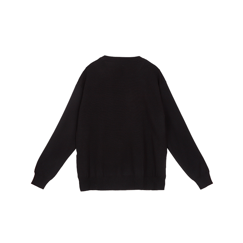 MOSCHINO/莫斯奇诺 女士棉质黑色泰迪熊长袖针织套衫 09305501 A1555 S商品第3张图片规格展示
