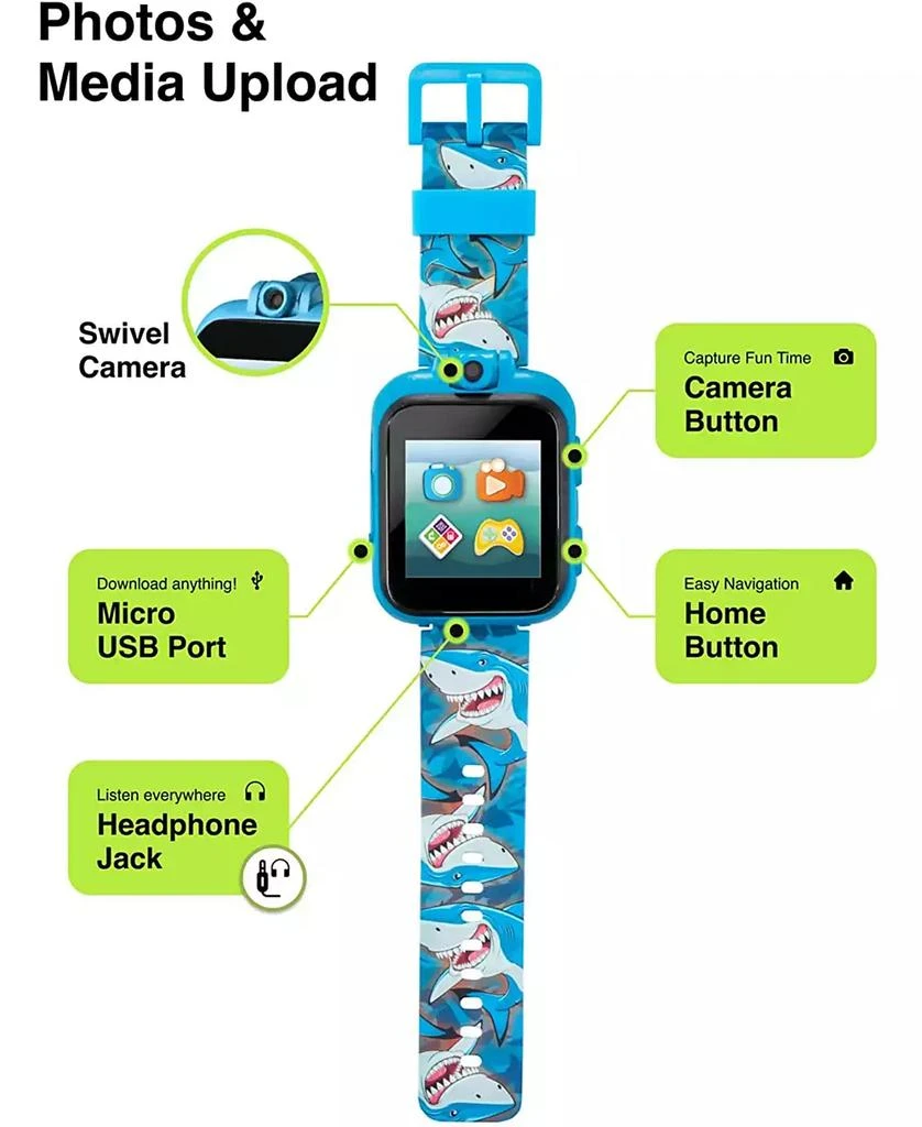 商品Playzoom|2 Kids Blue Silicone Strap Smartwatch,价格¥193,第5张图片详细描述