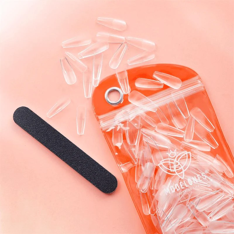 200Pcs Semi-Frosted Coffin Full Cover Nail Tips 商品