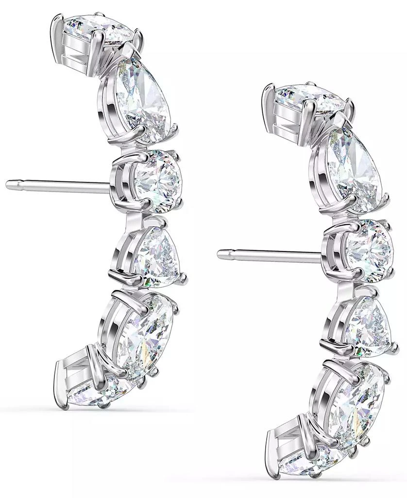 商品Swarovski|Silver-Tone Crystal Curved Drop Earrings,价格¥428,第2张图片详细描述
