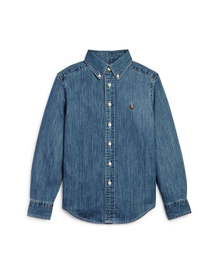 商品Ralph Lauren|Boys' Denim Button-Down Shirt - Little Kid, Big Kid,价格¥421,第1张图片详细描述