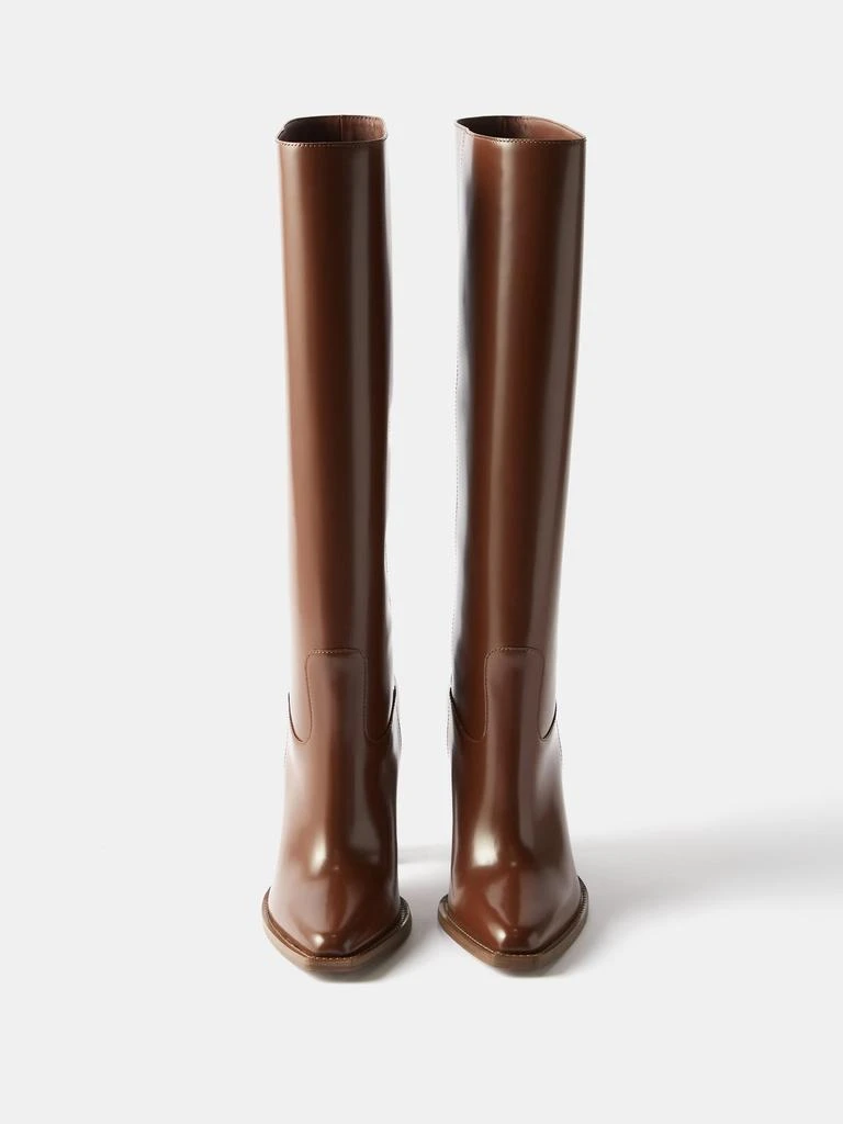 商品Fendi|FF-heel leather knee-high boots,价格¥7191,第5张图片详细描述