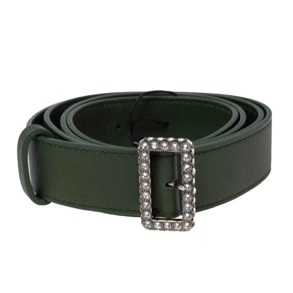 商品Burberry|Burberry Green Leather Trench Crystals Buckle Belt L,价格¥1542,第2张图片详细描述