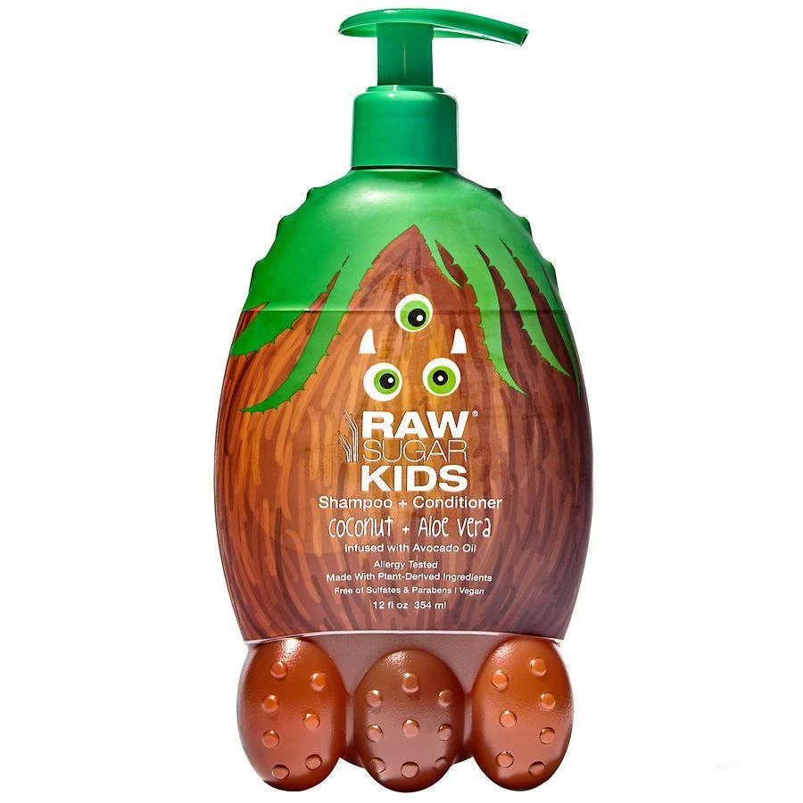 商品Raw Sugar|Kids 2-in-1 Shampoo & Conditioner Coconut + Aloe Vera,价格¥51,第1张图片