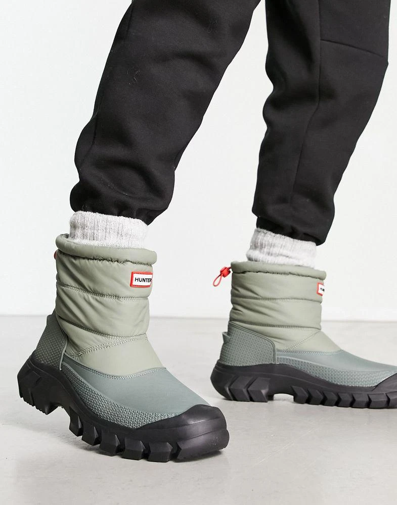 商品Hunter|Hunter Intrepid short snow boots in quilted grey,价格¥752,第4张图片详细描述